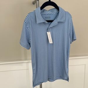 Crewcuts Boys Blue and White Striped Polo Shirt